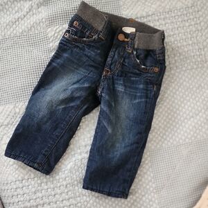 GAP Dark Blue Kids Jeans with Gray Waistband